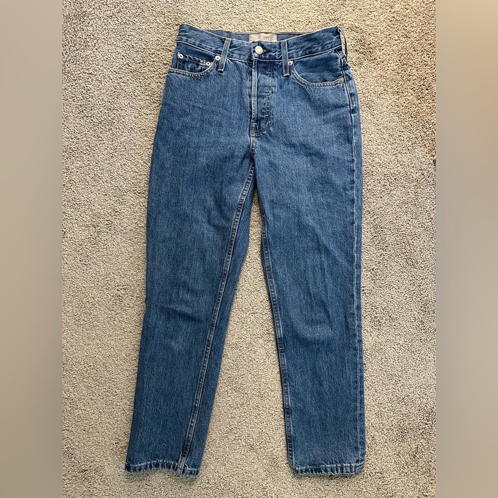 Everlane 90’s Cheeky Jean, medium blue wash, 24” ankle